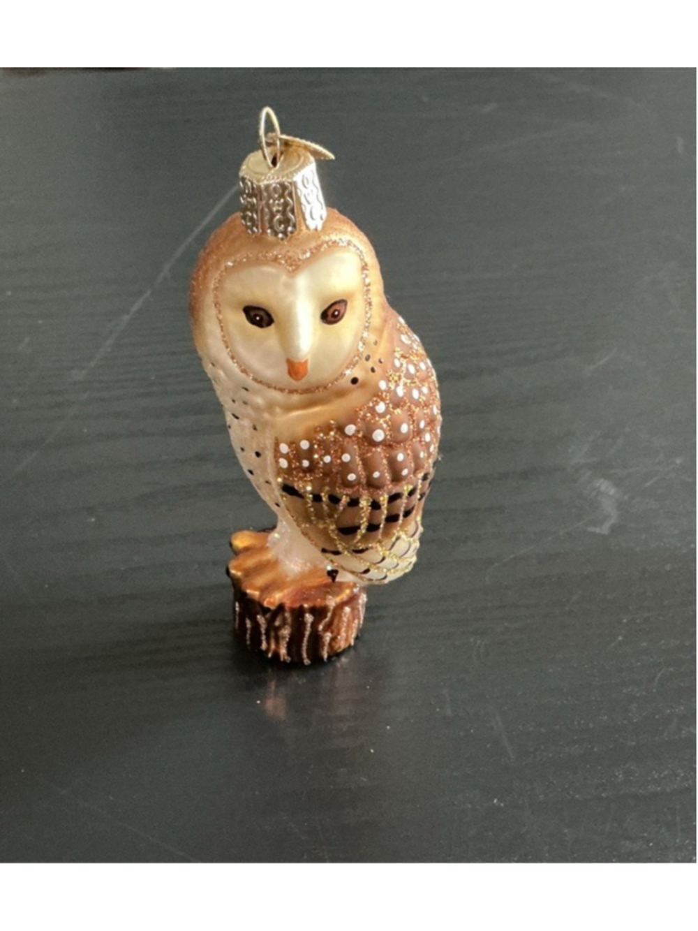 BARN OWL Blown Glass Christmas Ornament by Old World Christmas.